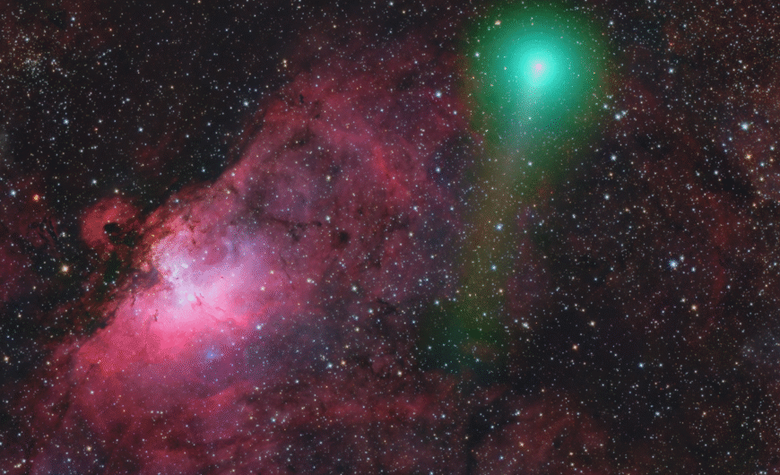 Comet SWAN & The Eagle Nebula (M16)